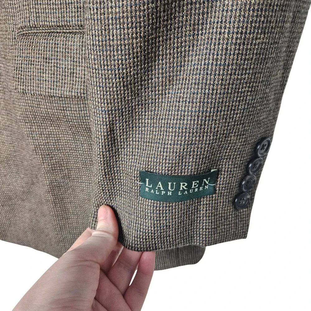 Ralph Lauren Light Brown Tweed Wool Sports Coat Blazer Mens 48R NEW $350